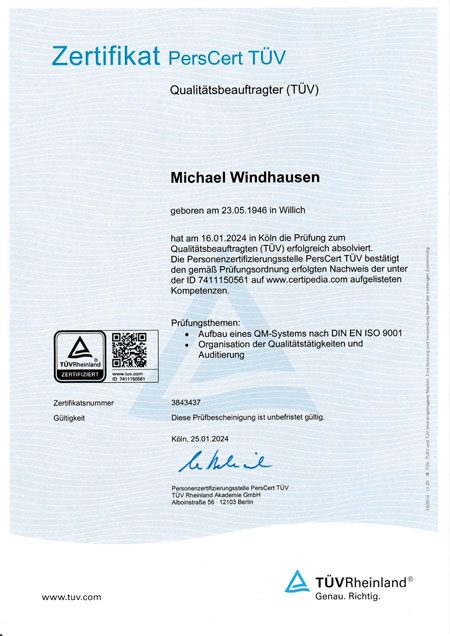 TÜV Certification QMB